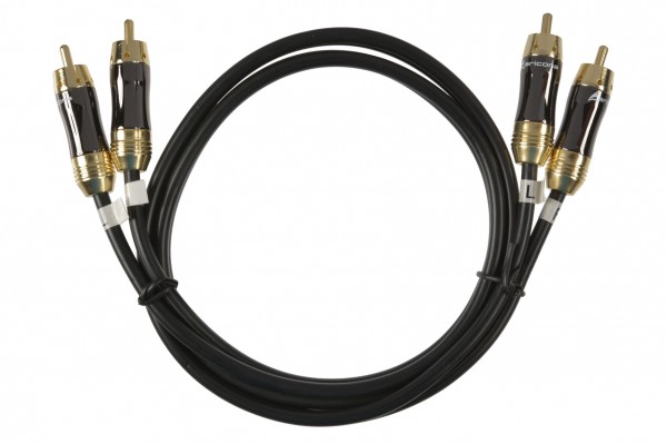 aricona Cinchkabel 2 Meter Gold Cinch Kabel HiFi Stereo Audiokabel RCA Anschluss